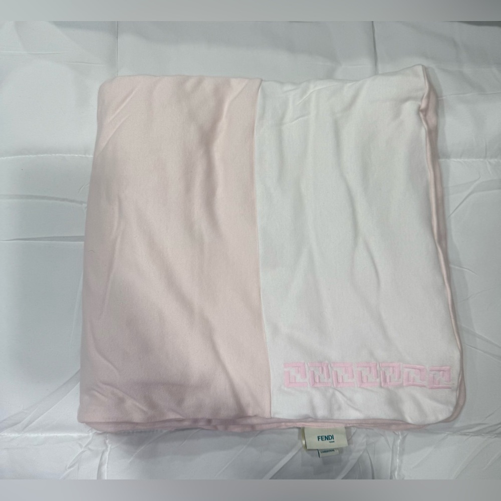 Fendi Blush Pink and White Throw